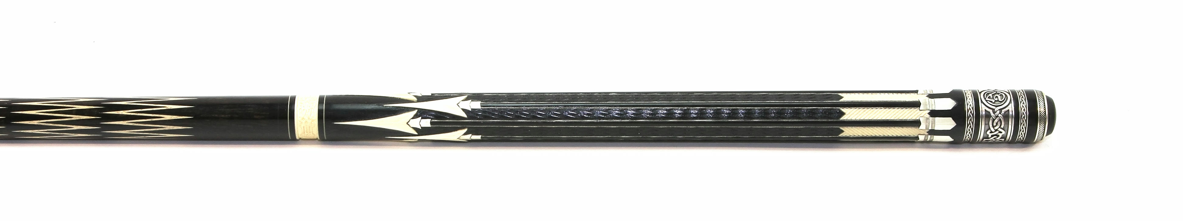 Crown 12-point, ebony, arrow and lattice inlay in silver